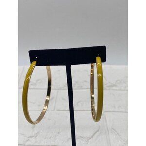 Women's Big Enamel Hoop Earrings with Rose Gold Tone Plated, Nickel-free Stainle
